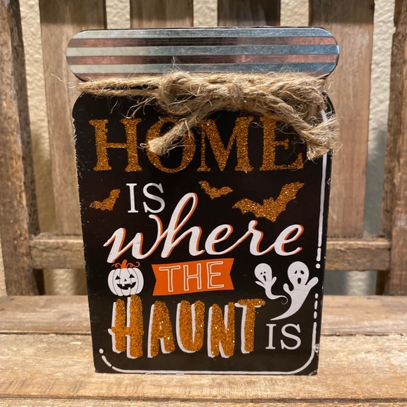 Halloween Decor For Tier Trays, Halloween Mason Jar Shaped Wood Signs Set Of 4 - Picture 15 of 16